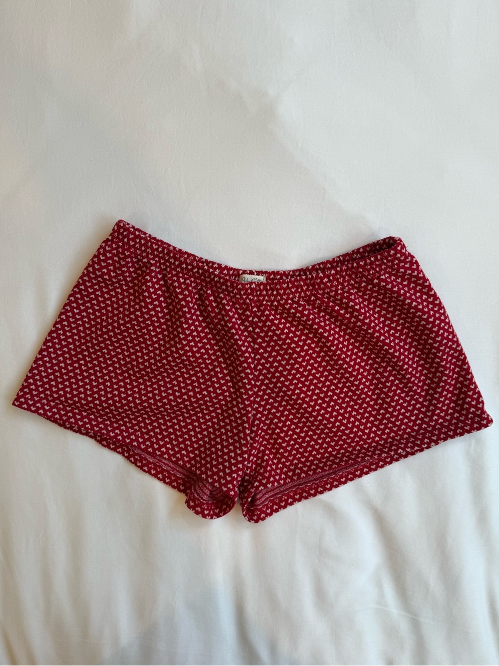 John Galt Red Heart Patterned Pajama Shorts